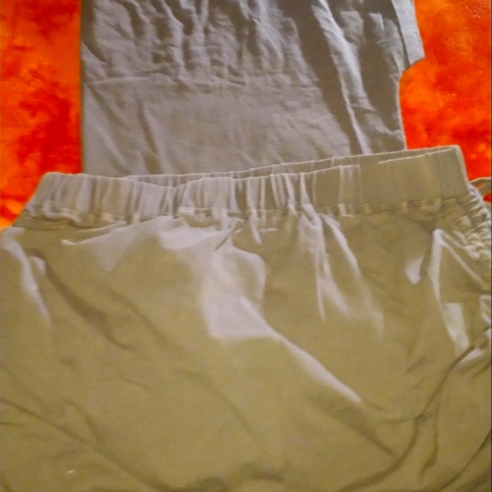 Cropped top with matching skirt